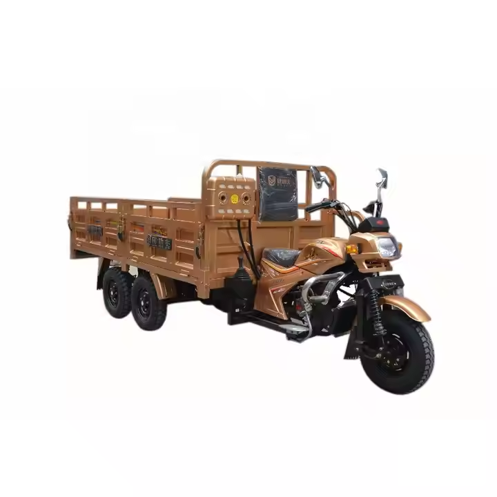 Gas Motorcycle Dumper Farm 5 Wheel Double Rear Axle with Double Carriages Tricycle Gasoline Motorcycle
